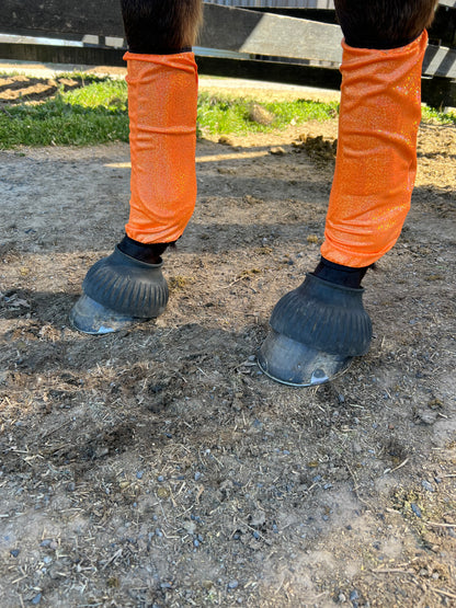 Neon Orange Sparkly Velcro Sportboot Covers (Covers Only, sets of TWO)
