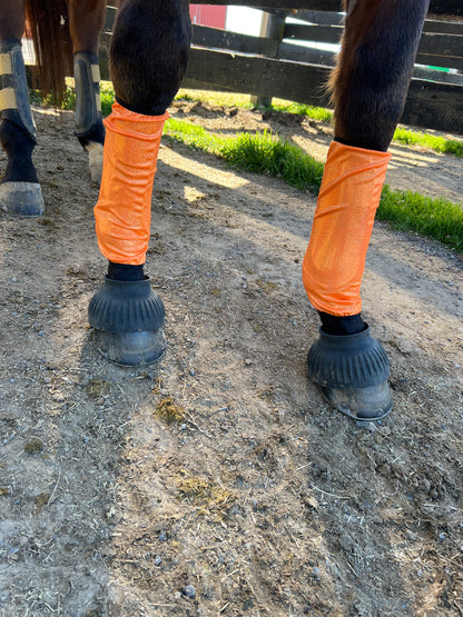 Neon Orange Sparkly Velcro Sportboot Covers (Covers Only, sets of TWO)