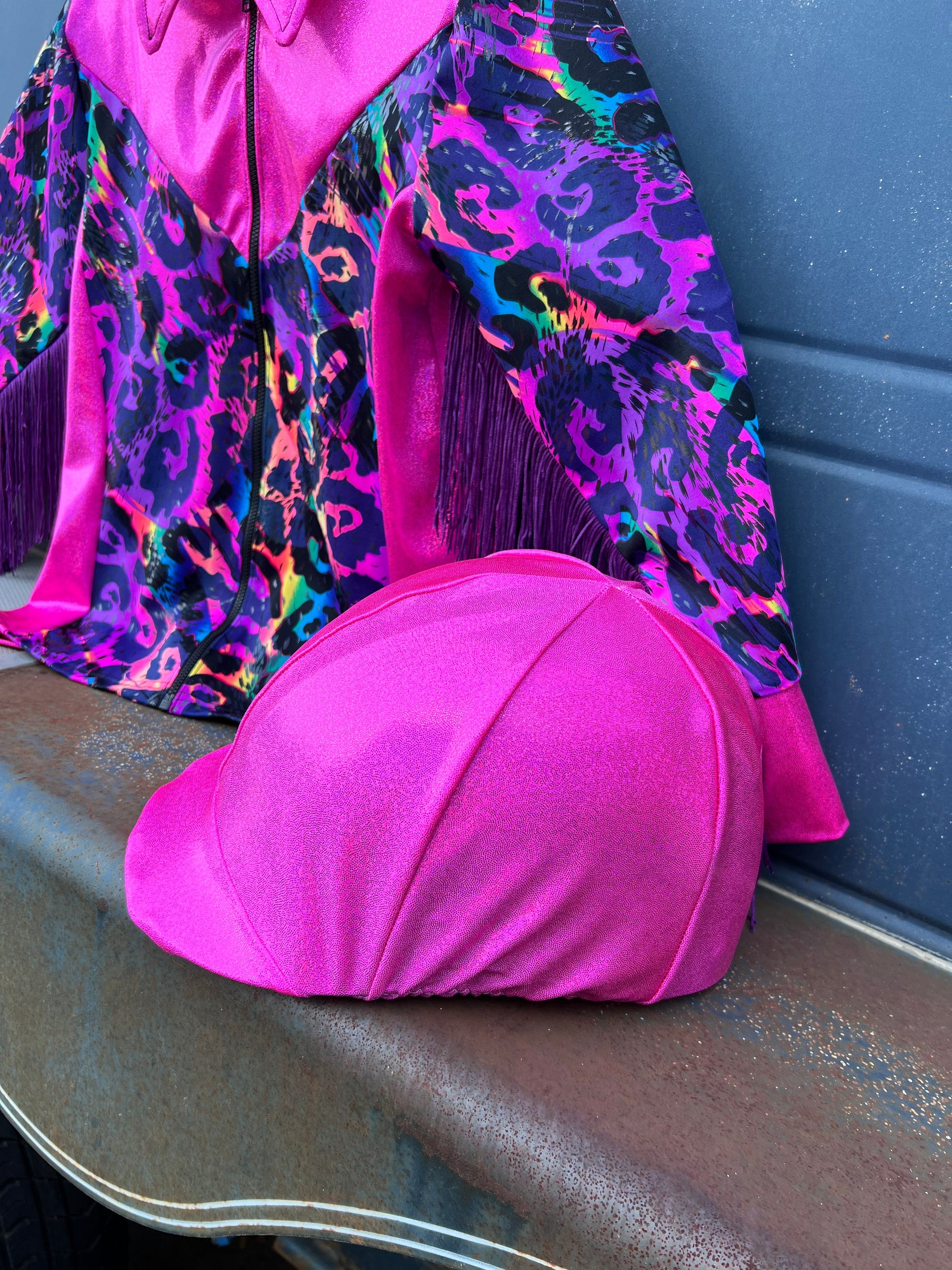 Pink Sparkly Helmet Cover Fly Bonnet Riverside Rodeo Shirts 