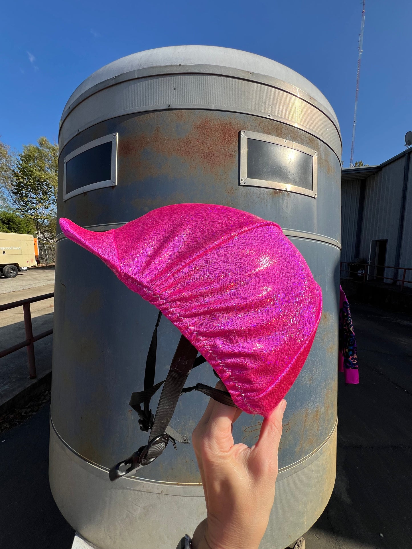 Pink Sparkly Helmet Cover Fly Bonnet Riverside Rodeo Shirts 