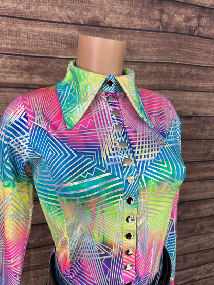 Spectrum Holographic Snap Front Rodeo Shirt
