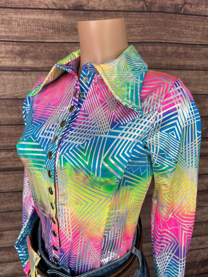 Spectrum Holographic Snap Front Rodeo Shirt