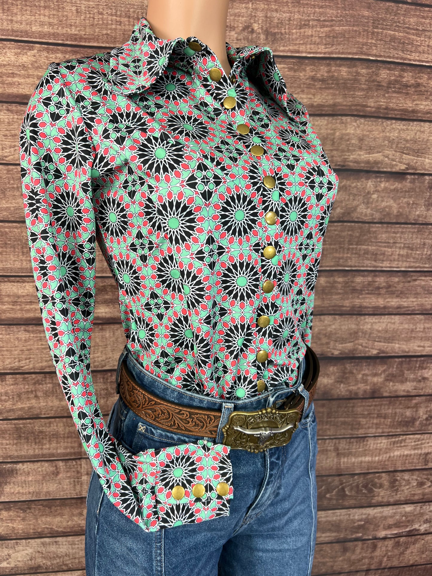 Mandala Snap Front Rodeo Shirt