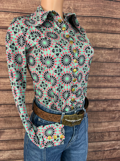 Mandala Snap Front Rodeo Shirt