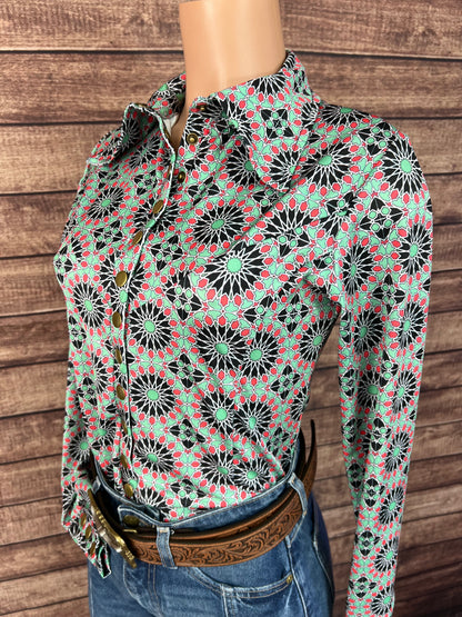 Mandala Snap Front Rodeo Shirt