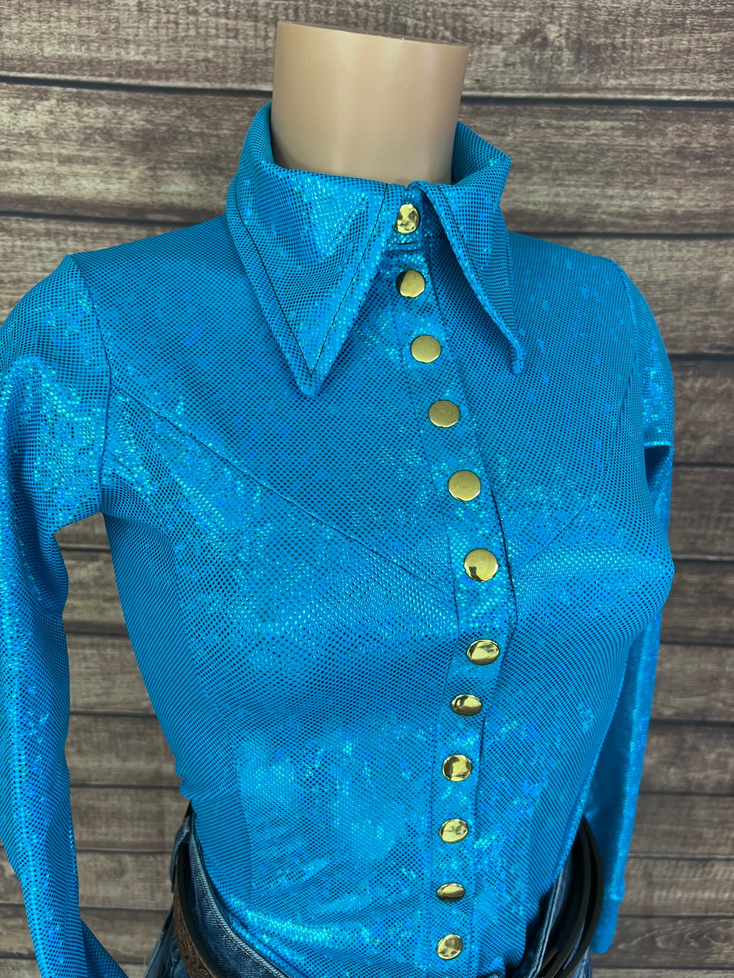 Turquoise Kaleidoscope Snap Front Rodeo Shirt