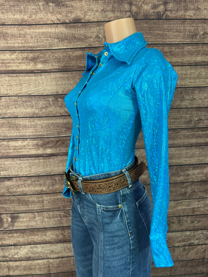 Turquoise Kaleidoscope Snap Front Rodeo Shirt