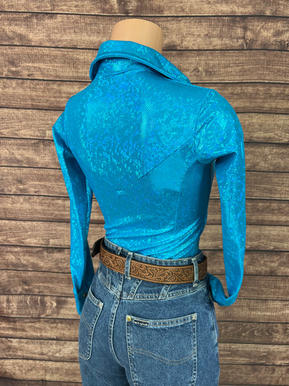 Turquoise Kaleidoscope Snap Front Rodeo Shirt