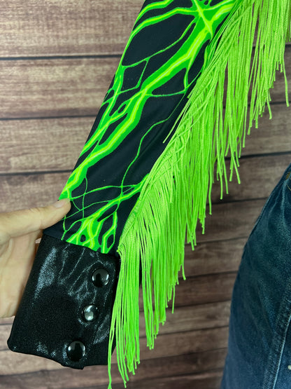 Neon Green Lightning Rodeo Shirt