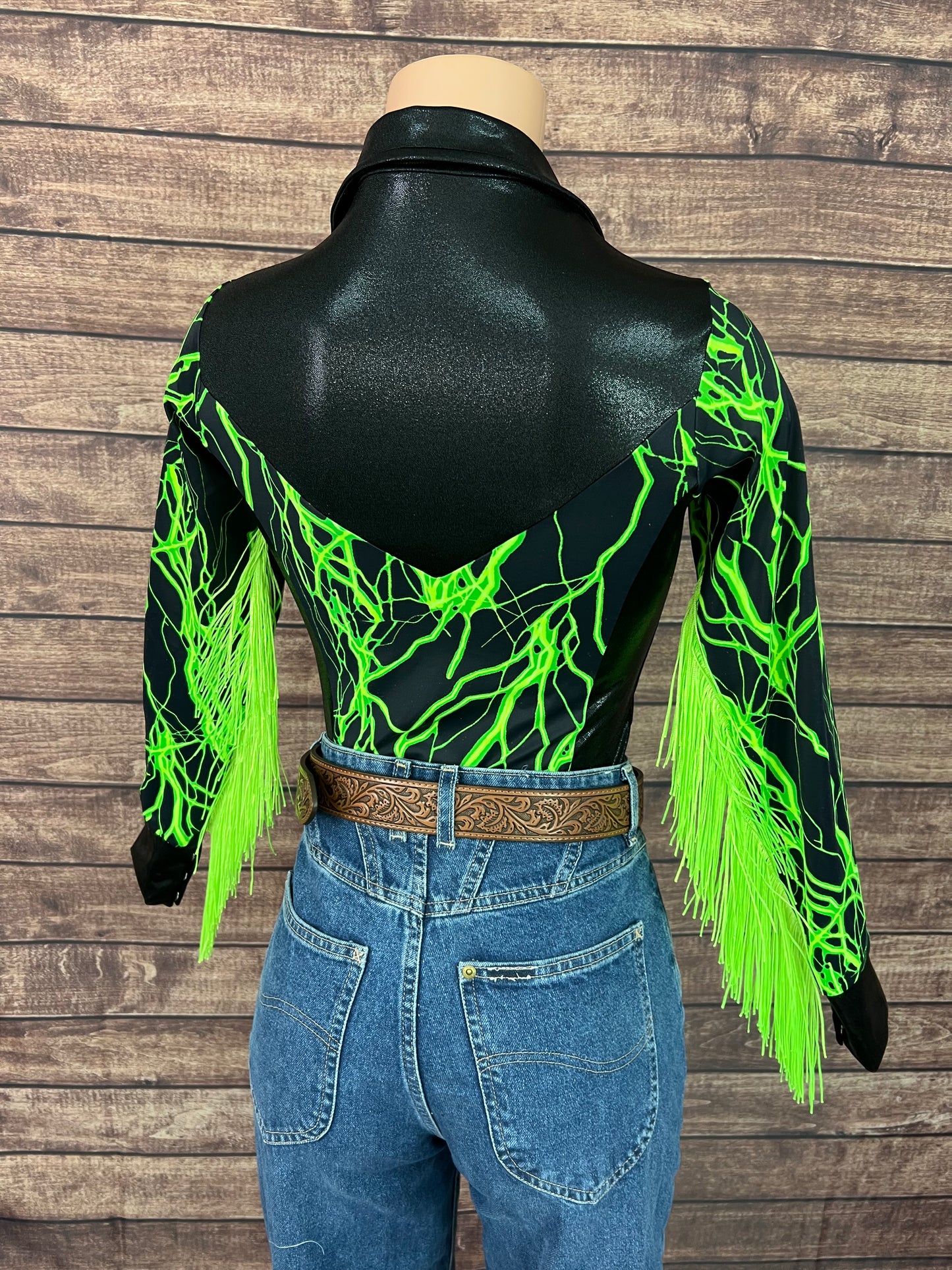 Neon Green Lightning Rodeo Shirt
