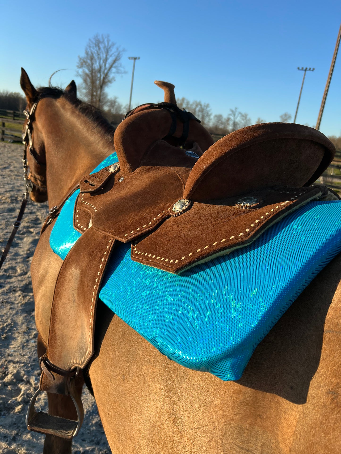 Western Saddle Pad COVER in Turquoise Kaleidoscope (Saddle Pad Cover Only)