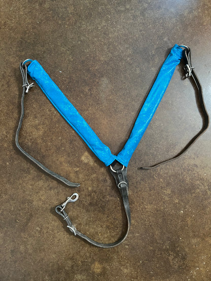 Turquoise Kaleidoscope Breast Collar Cover (Covers ONLY)