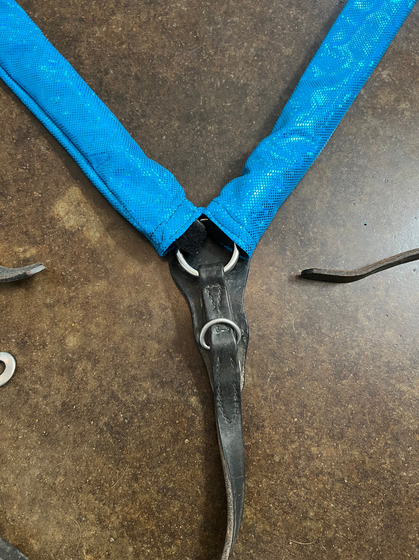 Turquoise Kaleidoscope Breast Collar Cover (Covers ONLY)