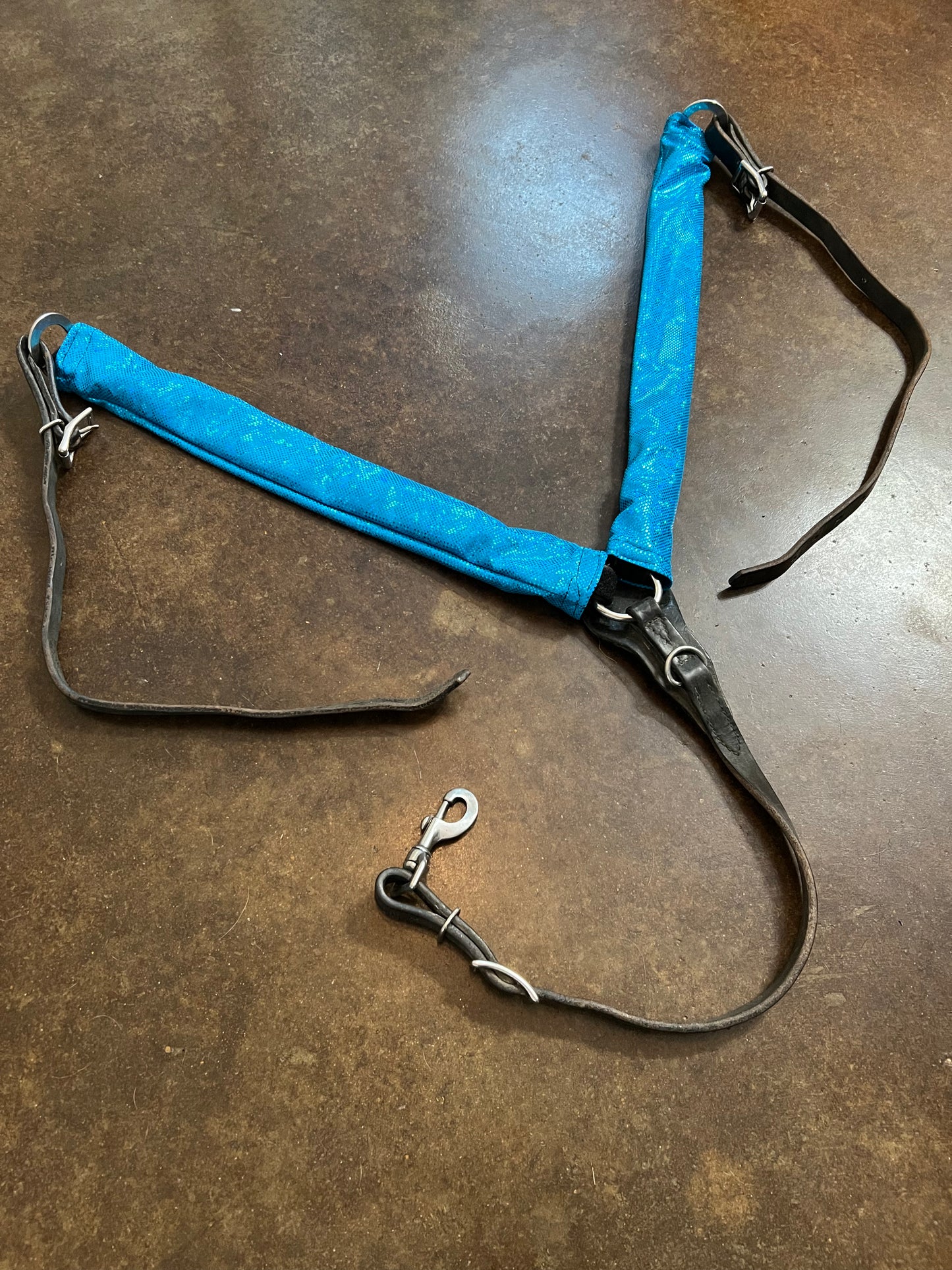 Turquoise Kaleidoscope Breast Collar Cover (Covers ONLY)