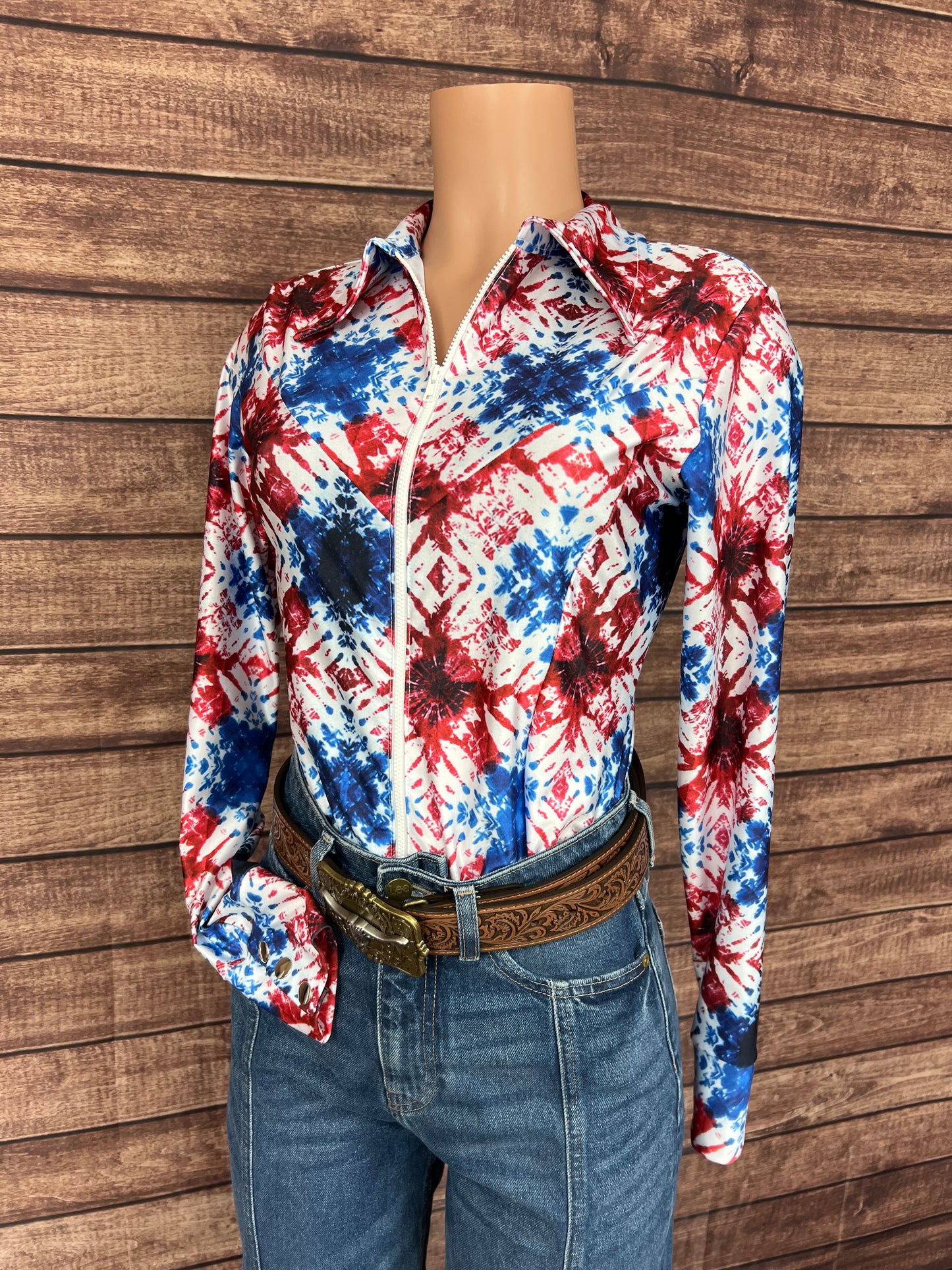 Heritage Tie Dye Zipper Front Rodeo Shirt