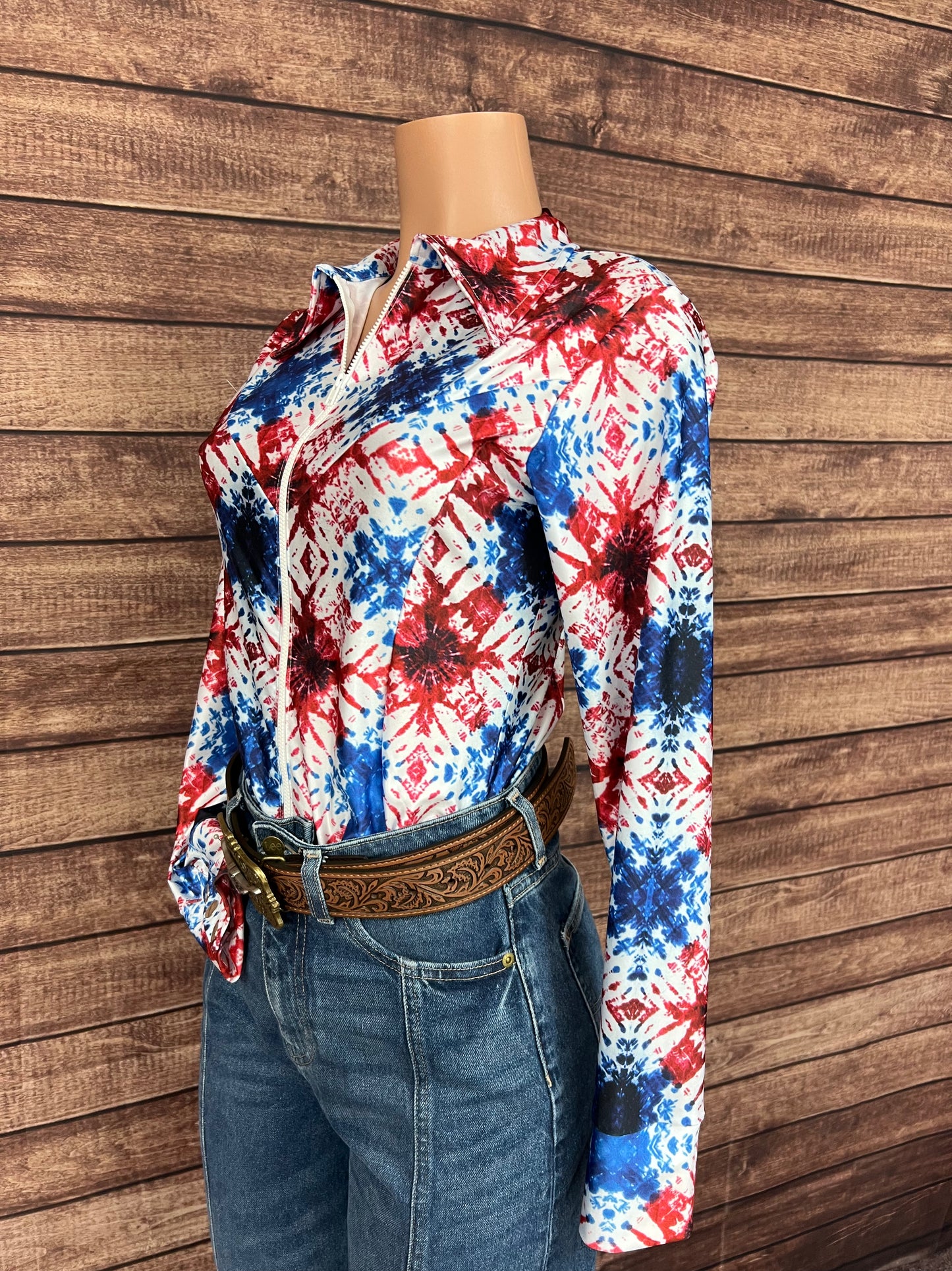 Heritage Tie Dye Zipper Front Rodeo Shirt