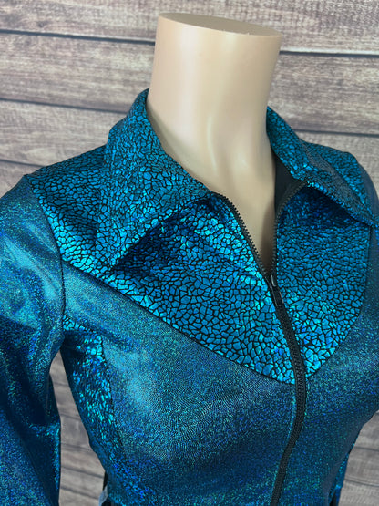 Ready To Ship Turquoise Sparkle Rodeo Shirt ( XS, S, L, XL)