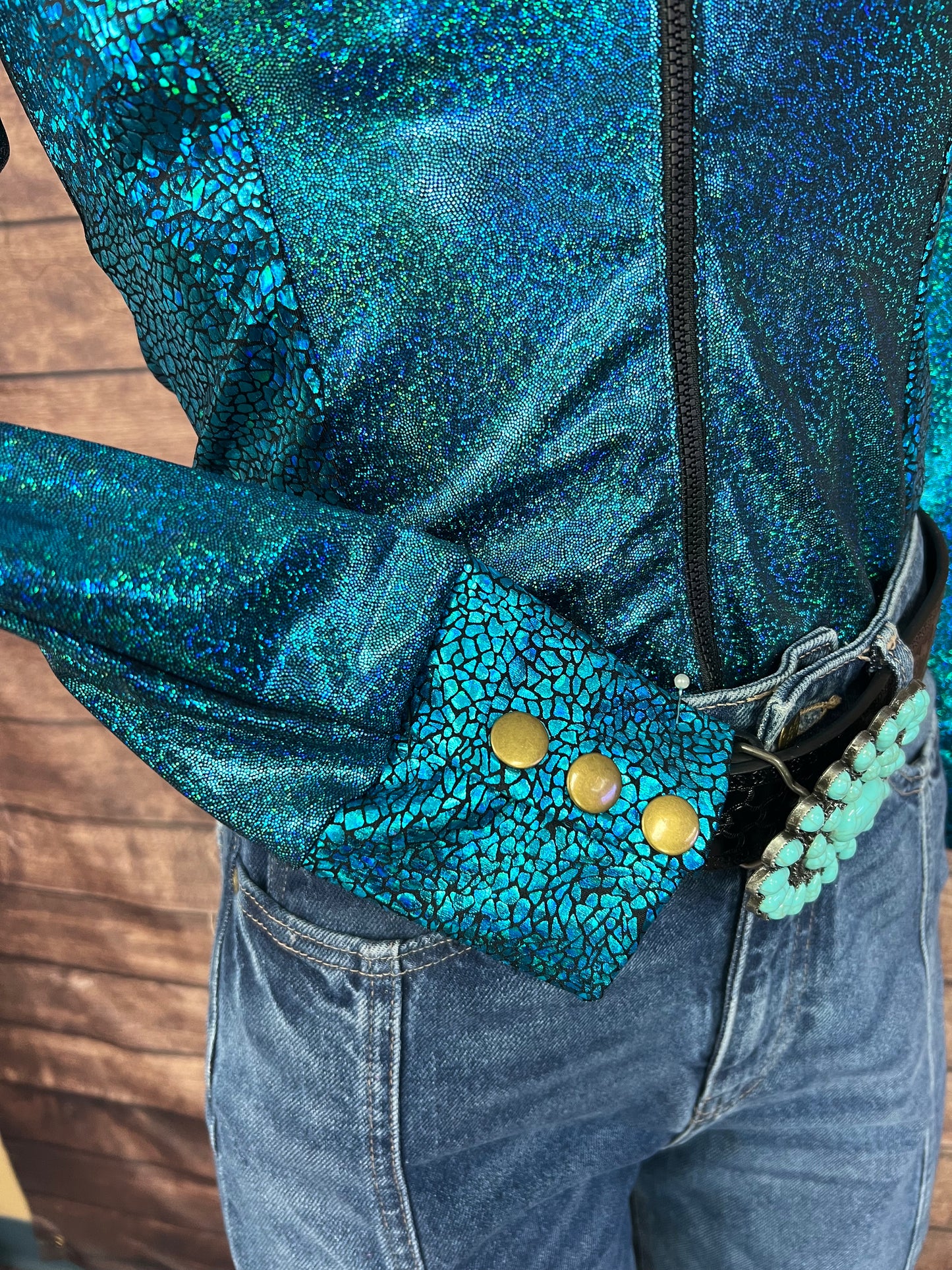 Ready To Ship Turquoise Sparkle Rodeo Shirt ( XS, S, L, XL)