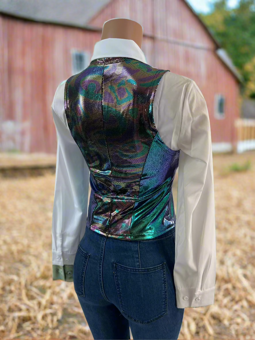 Oil Slick Snap Front Western Vest Rodeo Shirt Riverside Rodeo Shirts 