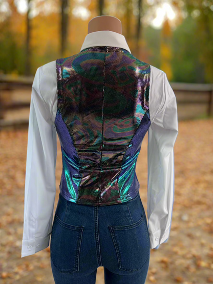 Oil Slick Snap Front Western Vest Rodeo Shirt Riverside Rodeo Shirts 