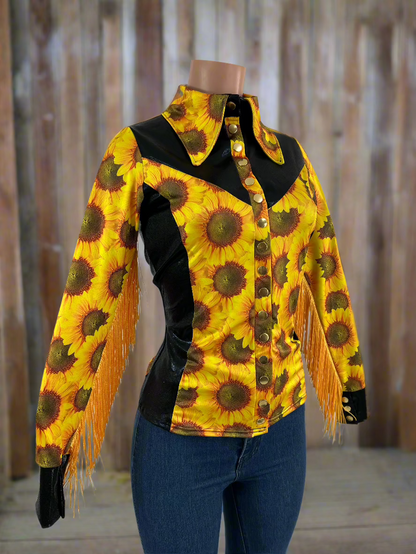 Sunflower Fields Rodeo shirt - Snap Front Rodeo Shirt Riverside Rodeo Shirts 