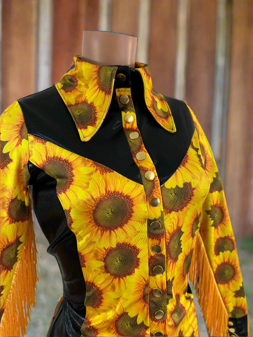 Sunflower Fields Rodeo shirt - Snap Front Rodeo Shirt Riverside Rodeo Shirts 