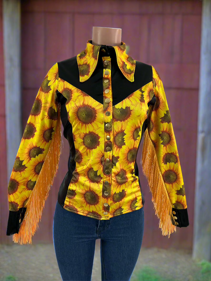 Sunflower Fields Rodeo shirt - Snap Front Rodeo Shirt Riverside Rodeo Shirts 