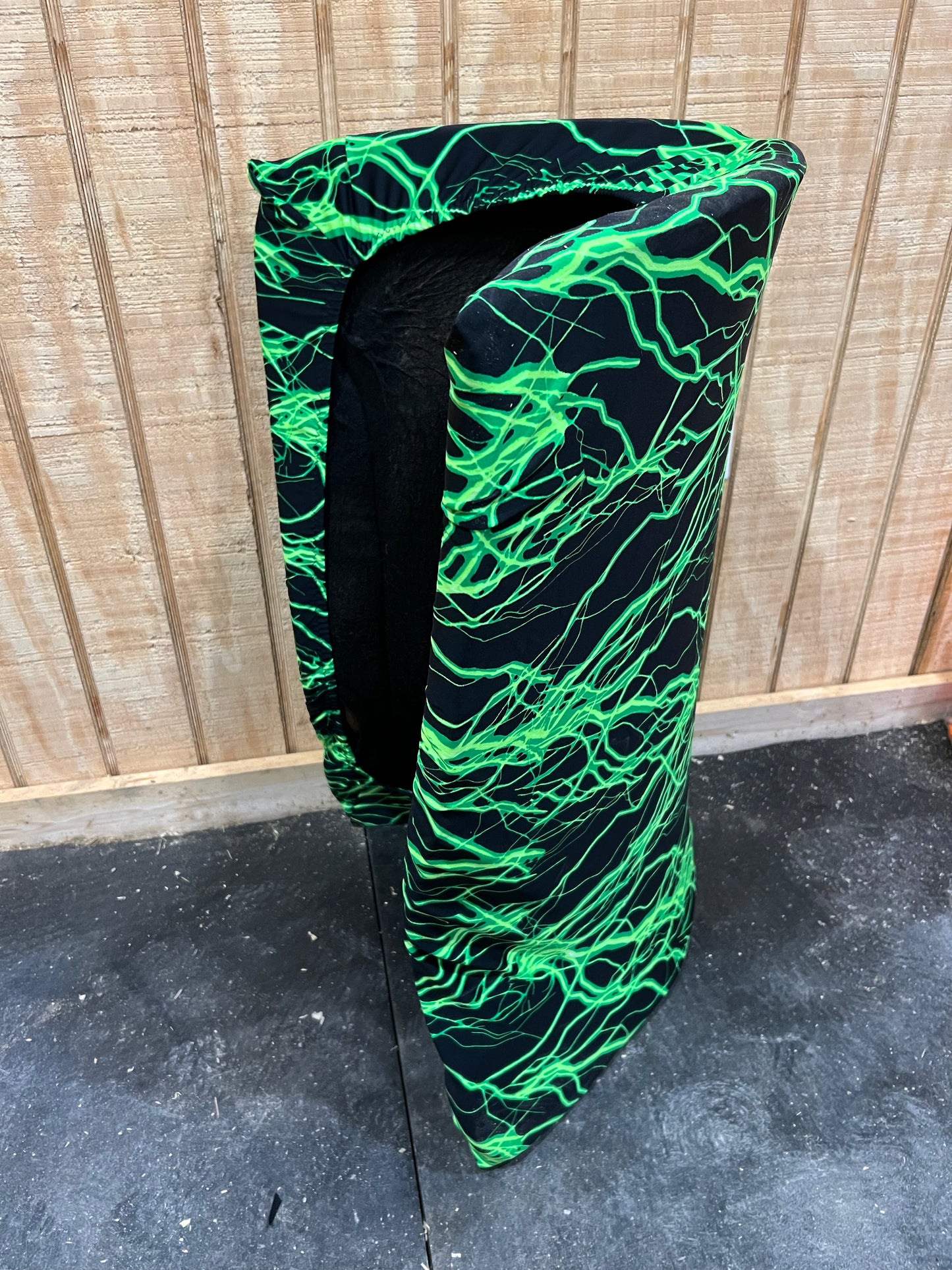 Western Saddle Pad COVER in Neon Green Lightning (Saddle Pad Cover Only)