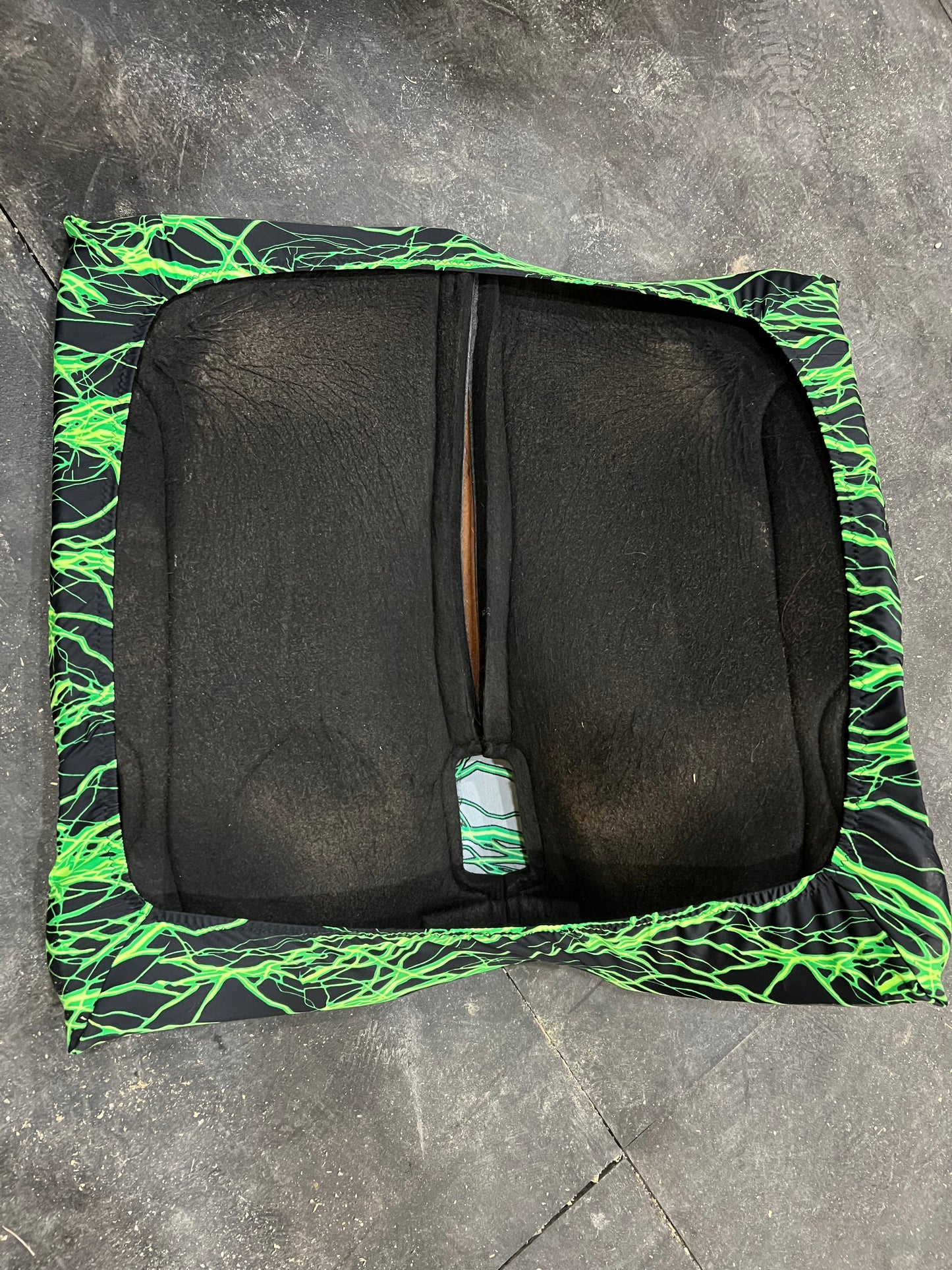 Western Saddle Pad COVER in Neon Green Lightning (Saddle Pad Cover Only)