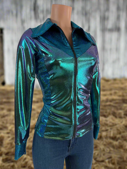 Durango Dusk Holographic Rodeo Shirt Rodeo Shirt Riverside Rodeo Shirts 