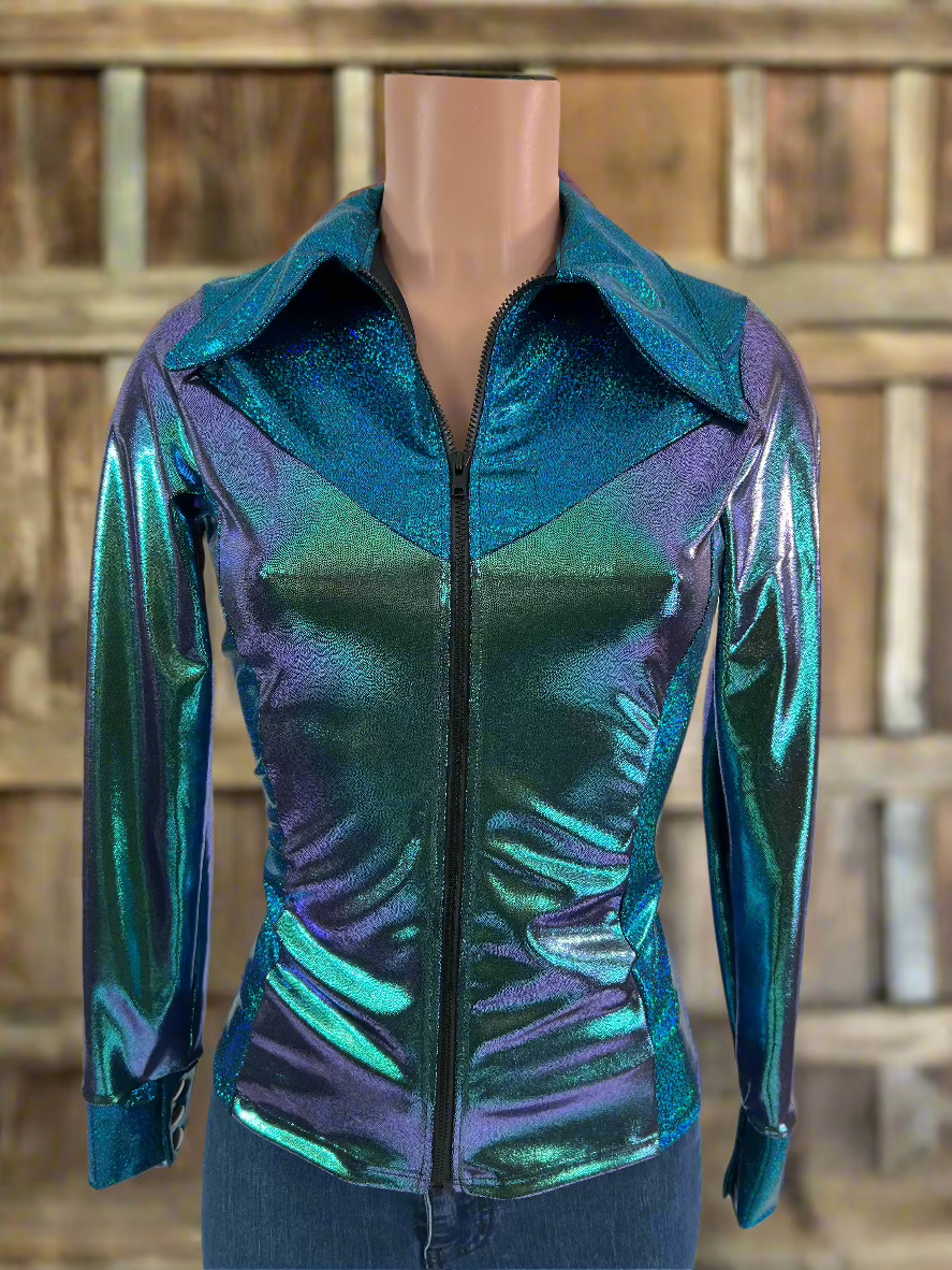 Durango Dusk Holographic Rodeo Shirt Rodeo Shirt Riverside Rodeo Shirts 