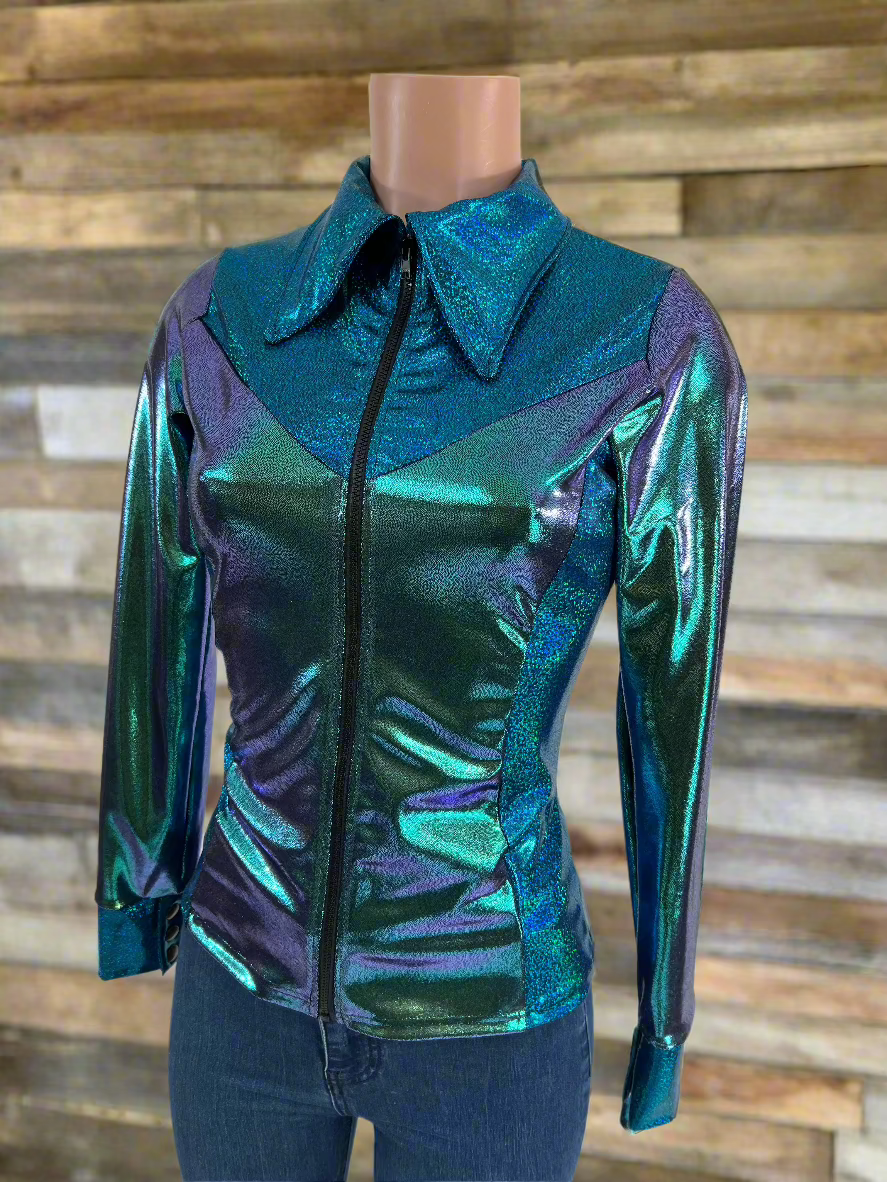 Durango Dusk Holographic Rodeo Shirt Rodeo Shirt Riverside Rodeo Shirts 