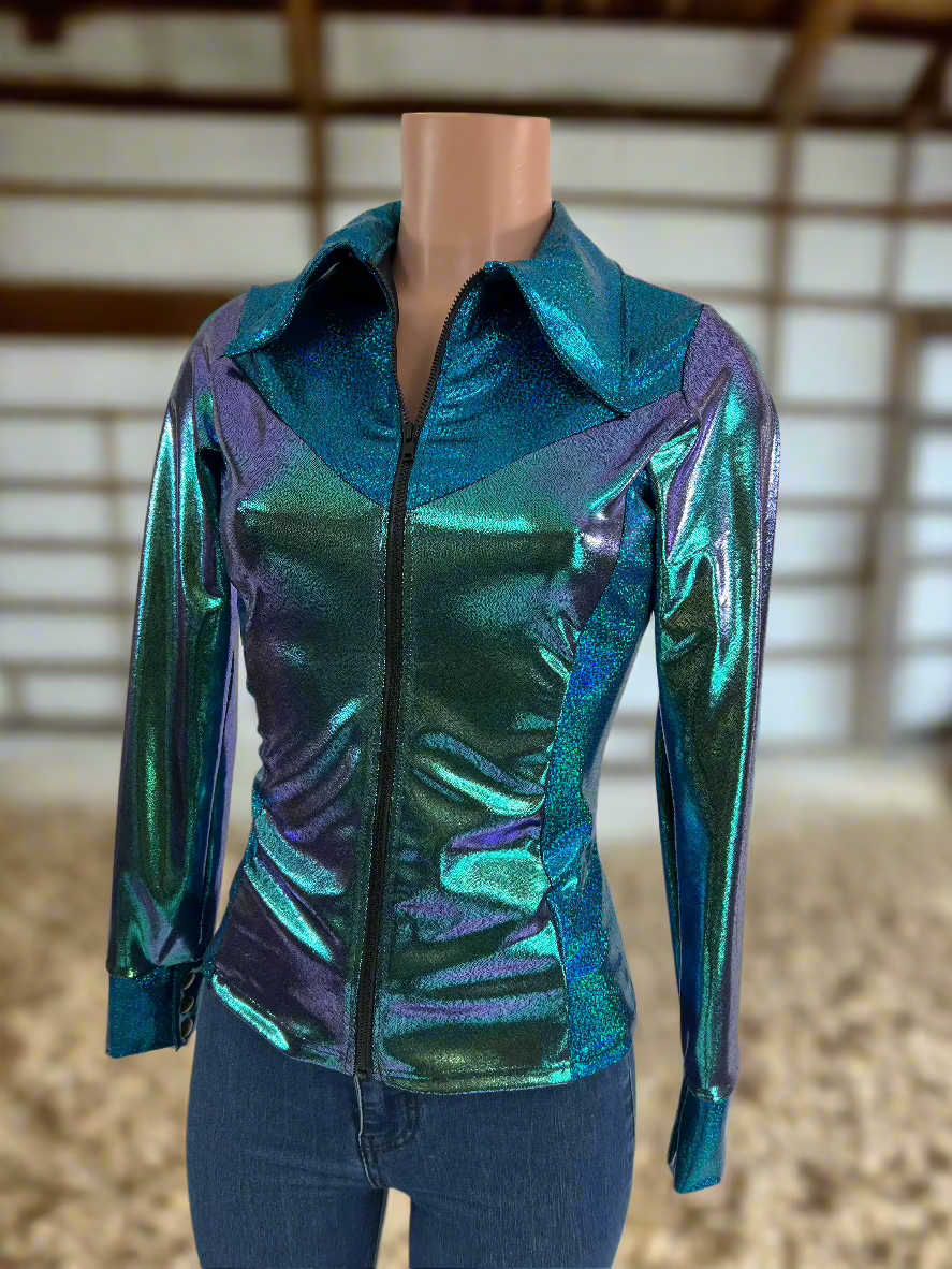 Durango Dusk Holographic Rodeo Shirt Rodeo Shirt Riverside Rodeo Shirts 