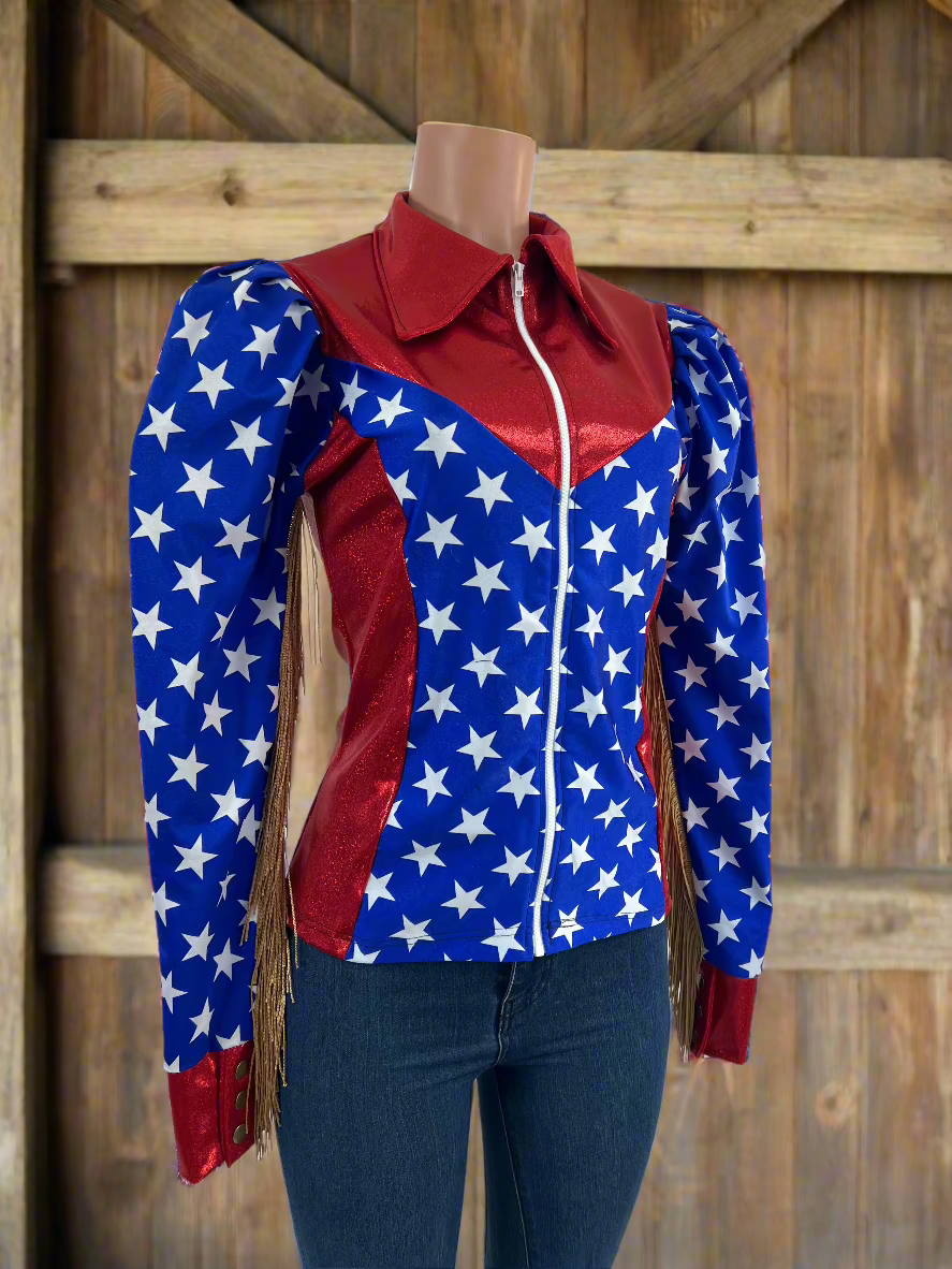 Puffed Sleeve Firecracker Rodeo Shirt Rodeo Shirt Riverside Rodeo Shirts 