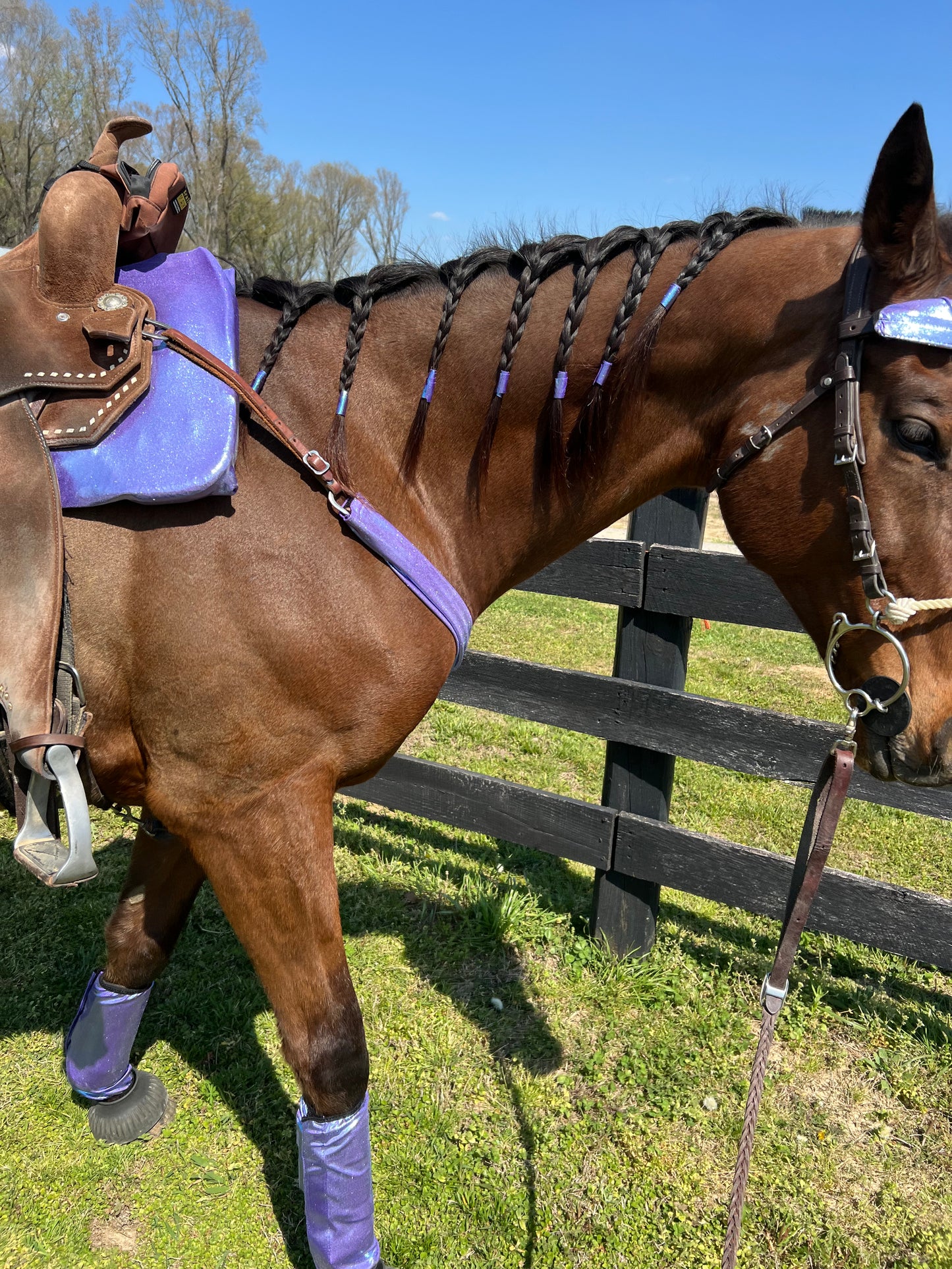 Western Saddle Pad COVER in Lavender Ice (Saddle Pad Cover Only)