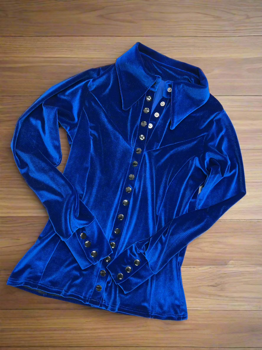 Sapphire Velvet Snap Front Rodeo Shirt Rodeo Shirt Riverside Rodeo Shirts 