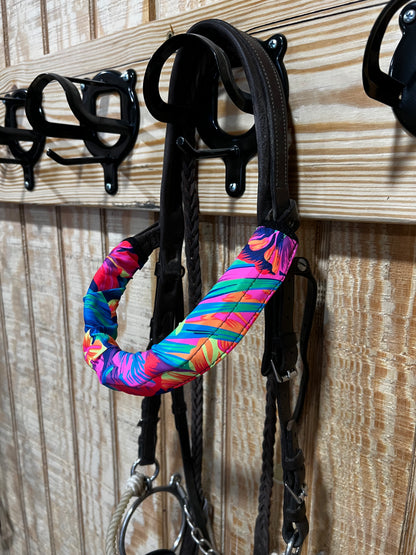 Tahitian Floral Print Browband or Noseband Cover (ONE Cover Only)