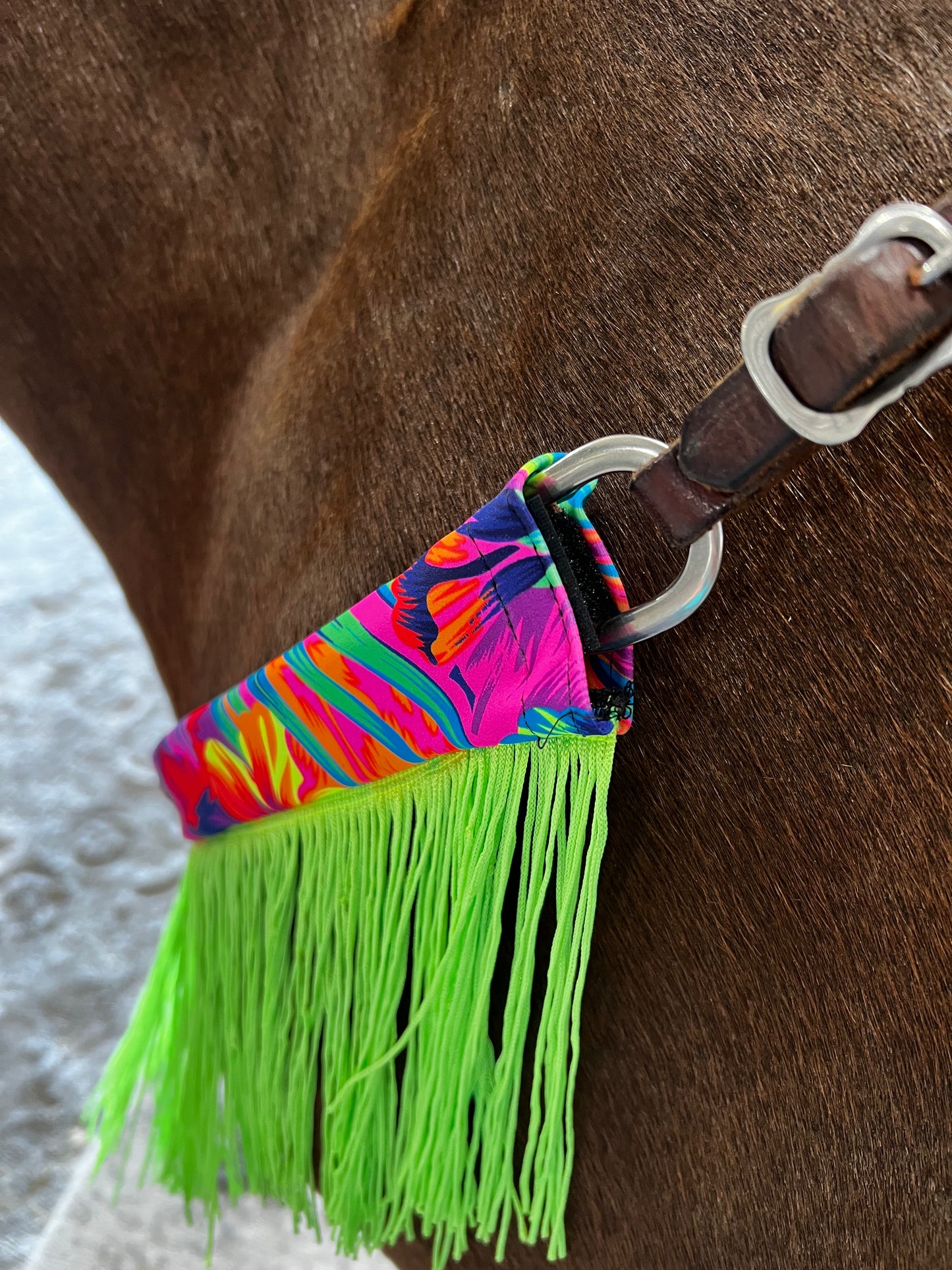 Tahitian Floral Breast Collar Cover with Chainette Fringe (Covers ONLY)