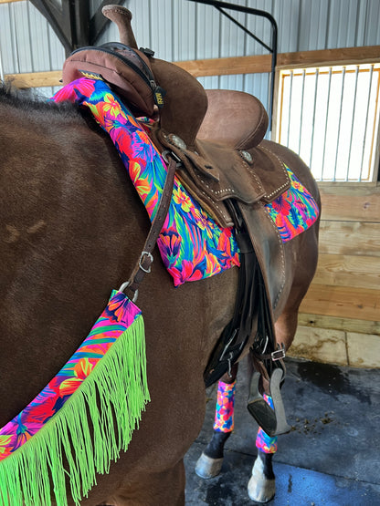 Western Saddle Pad COVER in Tahitian Floral (Saddle Pad Cover Only)