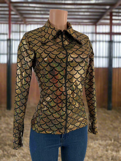 Gold dragon Scale Metallic Rodeo Shirt Rodeo Shirt Riverside Rodeo Shirts 