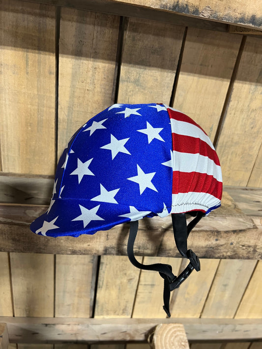 Stars and Stripes Helmet Cover Fly Bonnet Riverside Rodeo Shirts 