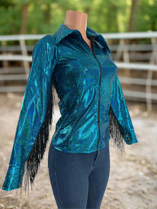 Turquoise Shattered Glass Rodeo Shirt Rodeo Shirt Riverside Rodeo Shirts 