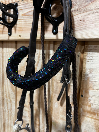 Black Kaleidoscope Browband or Noseband Cover (ONE Cover Only)