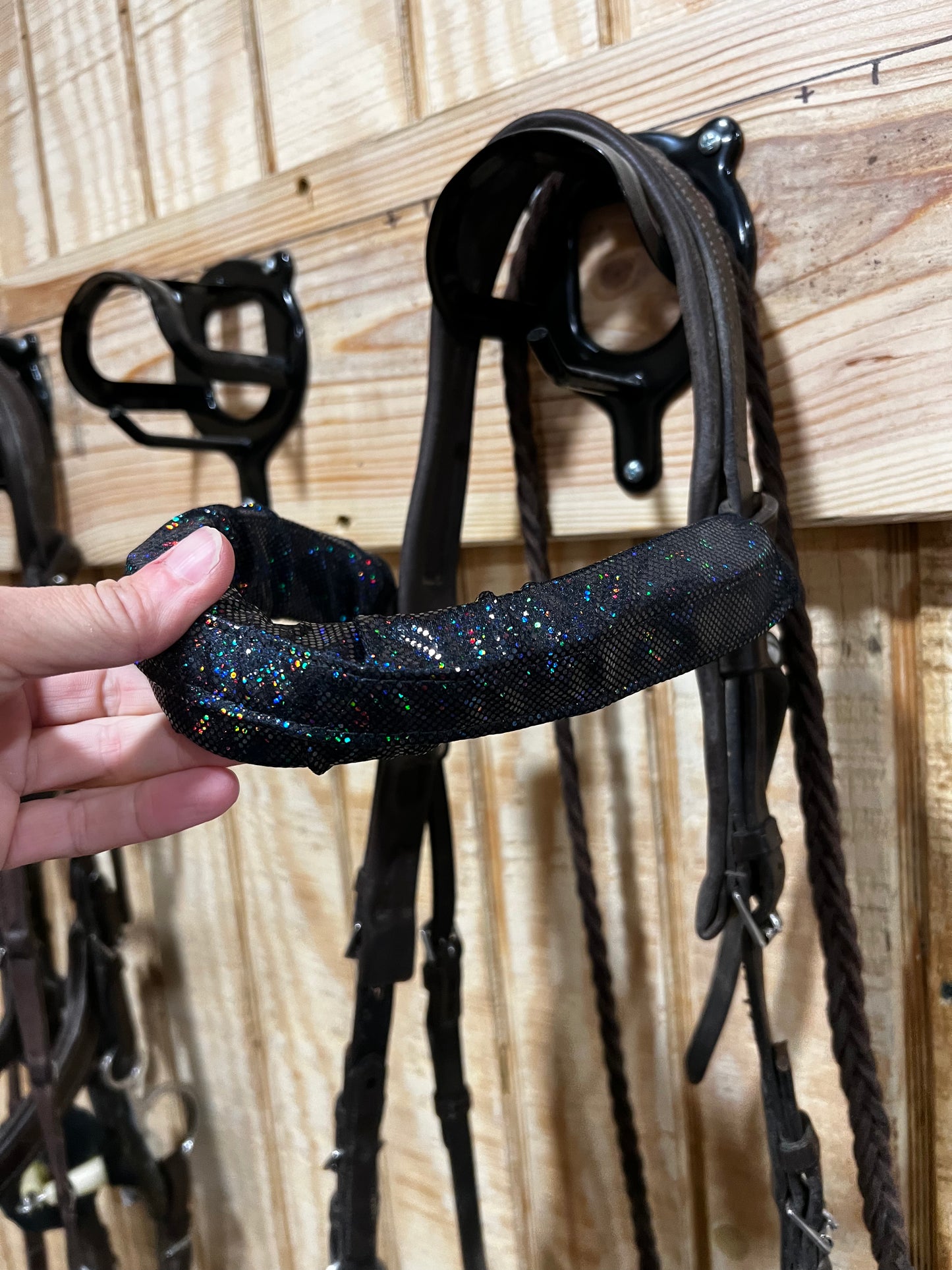Black Kaleidoscope Browband or Noseband Cover (ONE Cover Only)