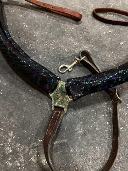 Black Kaleidoscope Breast Collar Cover (Covers ONLY)