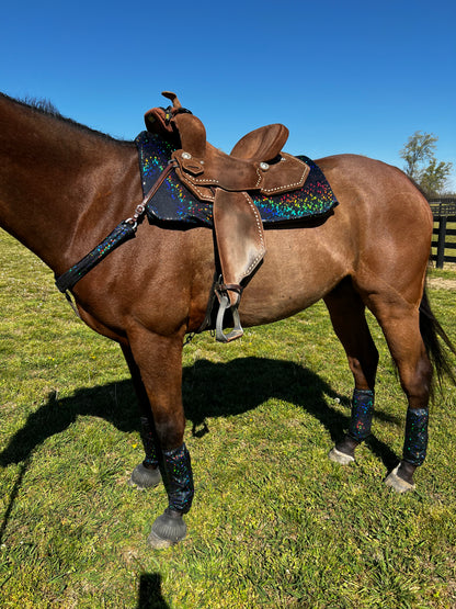 Black Kaleidoscope Breast Collar Cover (Covers ONLY)