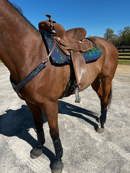 Black Kaleidoscope Breast Collar Cover (Covers ONLY)