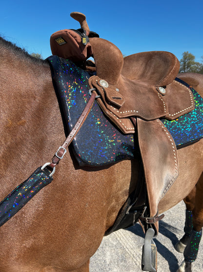 Black Kaleidoscope Breast Collar Cover (Covers ONLY)