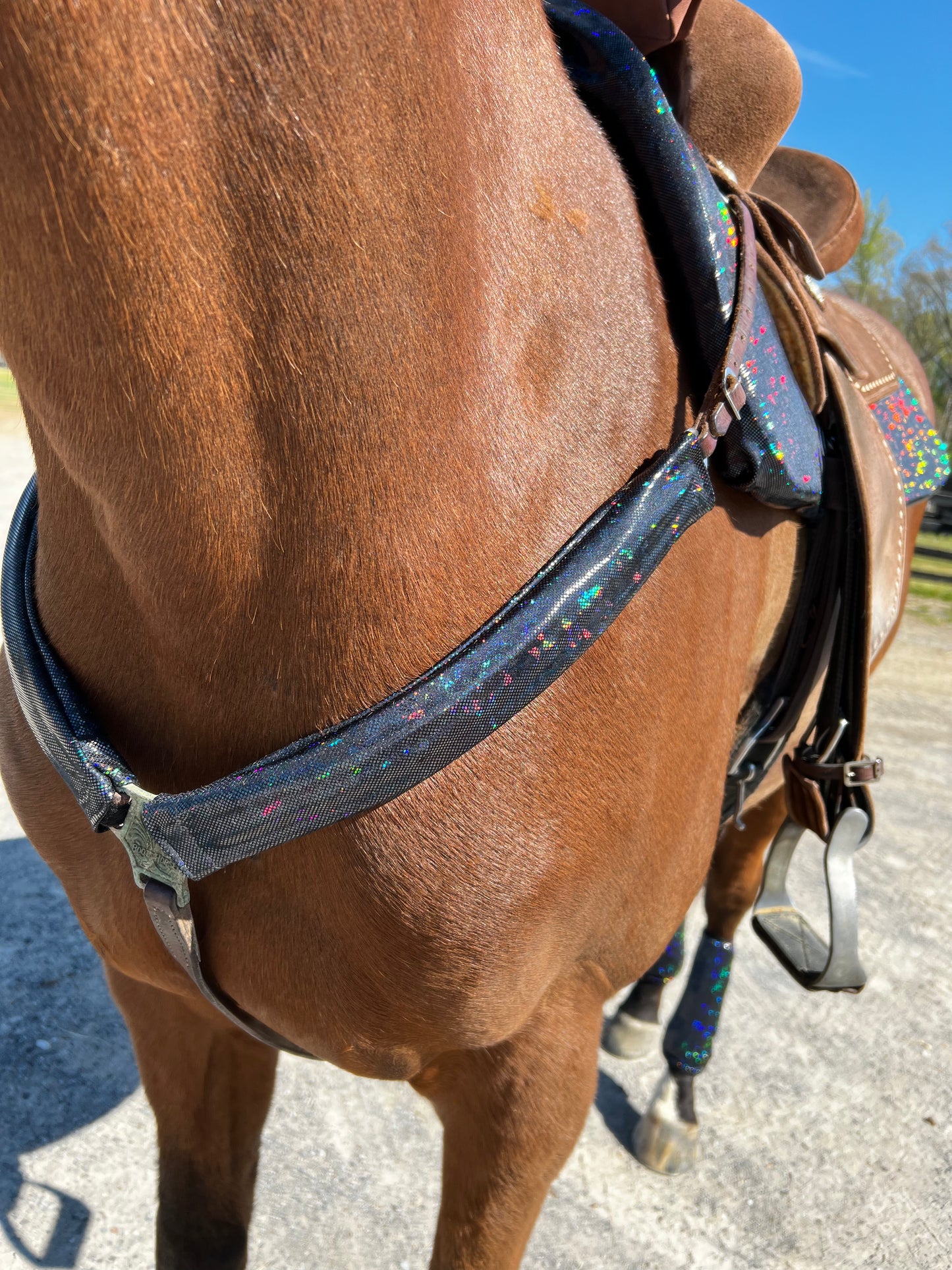 Black Kaleidoscope Breast Collar Cover (Covers ONLY)