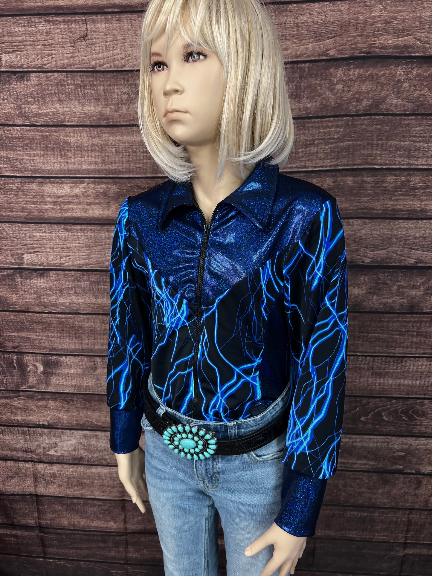 Blue Lightning Rodeo Shirt